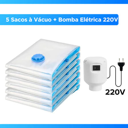Kit Compact Max - Saco a Vácuo + Bomba Elétrica - Entrega Grátis