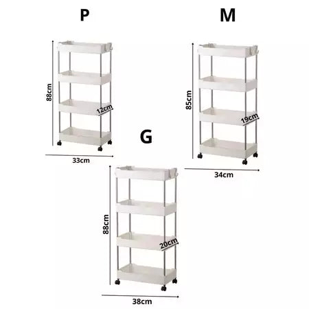 Organix - Organizador de Cozinha Multiuso 4 Andares Com Rodinhas - Entrega Grátis
