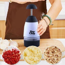 Triturador manual de alimentos com lâminas rotativas