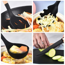 Kit de utensílios de cozinha em silicone e bambu com 12 peças