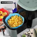 Kit com 5 formas de silicone para air fryer e micro-ondas
