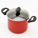 Caldeirão antiaderente 16 cm com tampa de vidro