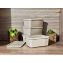 Kit com 12 potes plásticos de 1 litro com tampa hermética