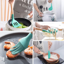 Kit de utensílios de cozinha em silicone e bambu com 12 peças