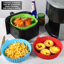 Kit com 5 formas de silicone para air fryer e micro-ondas