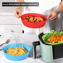 Kit com 5 formas de silicone para air fryer e micro-ondas