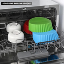 Kit com 5 formas de silicone para air fryer e micro-ondas
