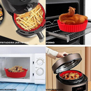 Kit com 5 formas de silicone para air fryer e micro-ondas