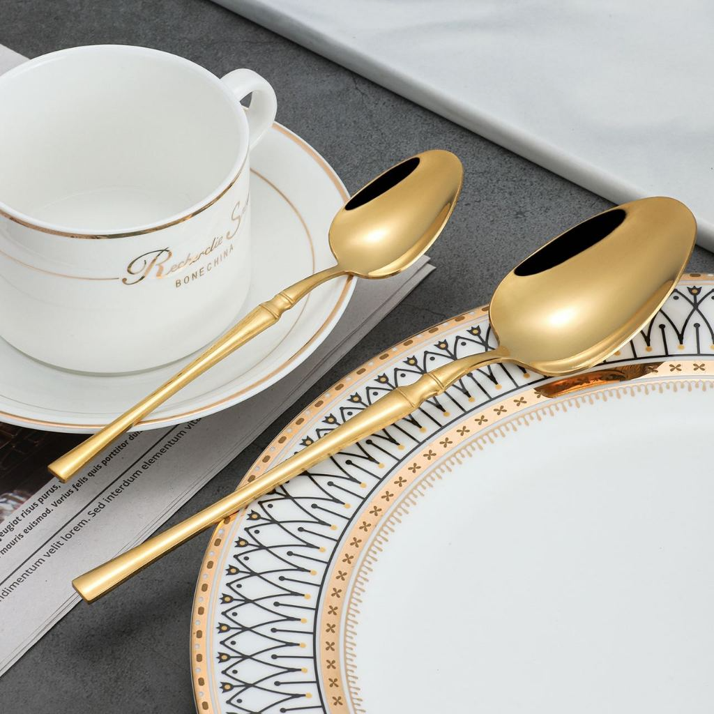 Kit Royal - Jogo de Talheres Em Aço Inox Com Acabamento Em Dourado Elegante - Entrega Grátis
