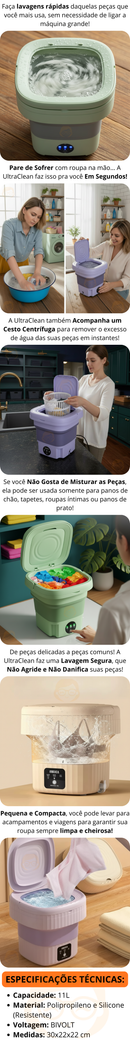 Mini máquina de lavar elétrica portátil com cesto centrifuga