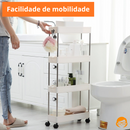 Organizador de cozinha com rodinhas e 4 andares