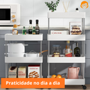 Organizador de cozinha com rodinhas e 4 andares