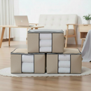 Caixa organizadora para roupas de cama com proteção contra poeira