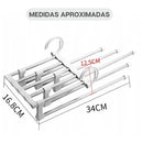 Cabide retrátil organizador 5 em 1 em aço inox