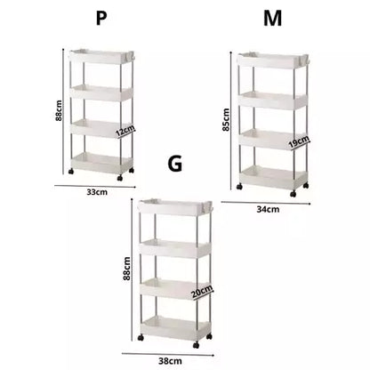 Organix - Organizador de Cozinha Multiuso 4 Andares Com Rodinhas  - Entrega Grátis