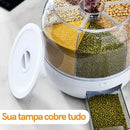 Dispenser giratório de grãos e cereais com 6 divisões