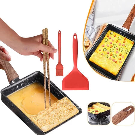Panela frigideira Japonesa Antiaderente quadrada para Omelete