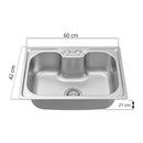 Cuba gourmet de cozinha em aço inox 50 x 40 cm
