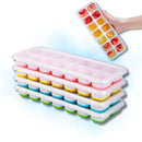 Forma de gelo com tampa rígida e fundo de silicone