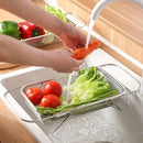 Cesto escorredor de frutas e verduras em aço inox