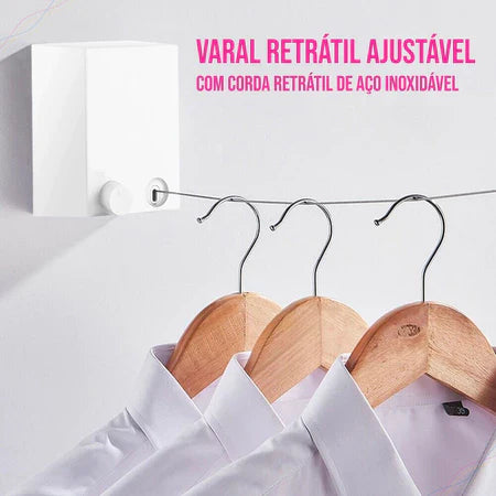 FlexDry - Varal Retrátil Com 4 Metros Para Lavanderia e Espaços Pequenos - Entrega Grátis
