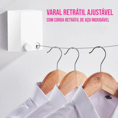FlexDry - Varal Retrátil Com 4 Metros Para Lavanderia e Espaços Pequenos - Entrega Grátis