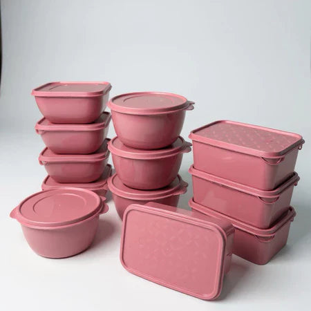 Kit 12 Potes Plástico 1 Litro com Tampa Hermética, Multiuso Cozinha, Marmita e Armazenamento de Alimentos