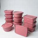 Kit com 12 potes plásticos de 1 litro com tampa hermética
