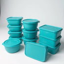Kit com 12 potes plásticos de 1 litro com tampa hermética