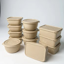 Kit com 12 potes plásticos de 1 litro com tampa hermética