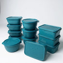 Kit com 12 potes plásticos de 1 litro com tampa hermética