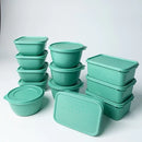 Kit com 12 potes plásticos de 1 litro com tampa hermética