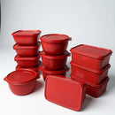 Kit com 12 potes plásticos de 1 litro com tampa hermética