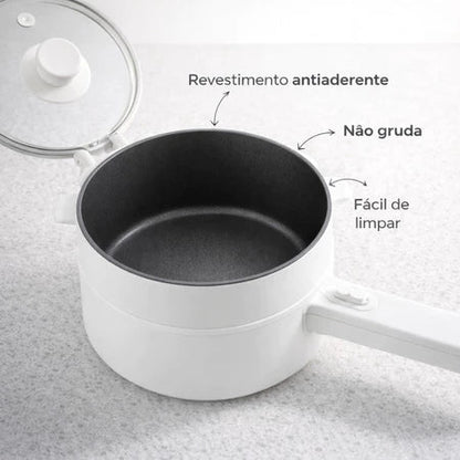 PanChef - Panela Elétrica 2 em 1 Antiaderente Cerâmica Cozinha e Frita - Entrega Grátis