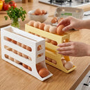 Organizador de ovos com rolagem automática