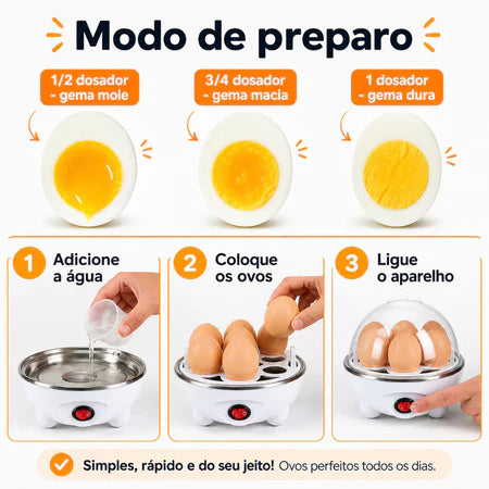 EggCook - Cozedor de Ovos Elétrico Portátil - Entrega Grátis