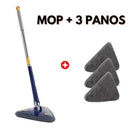 Mop giratório com panos de microfibra reutilizáveis