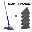 Mop giratório com panos de microfibra reutilizáveis