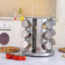 Porta-temperos giratório em inox com caneta e adesivos