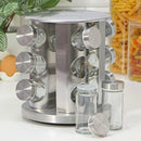 Porta-temperos giratório em inox com caneta e adesivos