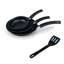 Kit com 3 frigideiras antiaderentes com revestimento de teflon