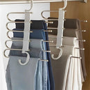 Cabide retrátil organizador 5 em 1 em aço inox
