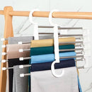 Cabide retrátil organizador 5 em 1 em aço inox