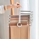 Cabide retrátil organizador 5 em 1 em aço inox