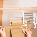 Cabide retrátil organizador 5 em 1 em aço inox