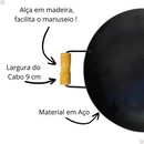 Disco de arado em aço reforçado com alças de madeira
