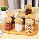 Kit de potes para condimentos com tampa de bambu
