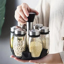 Porta-temperos giratório com 7 peças