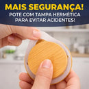 Kit de potes para condimentos com tampa de bambu
